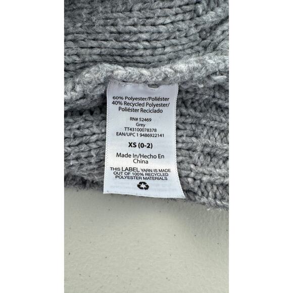 Time True Women's Cardigan Open Front Sweater Grey XS (0-2) 2 Pockets - Picture 7 of 8